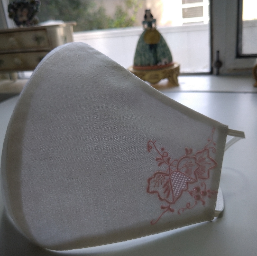 Face Mask washable Reusable 100 Cotton Embroidered